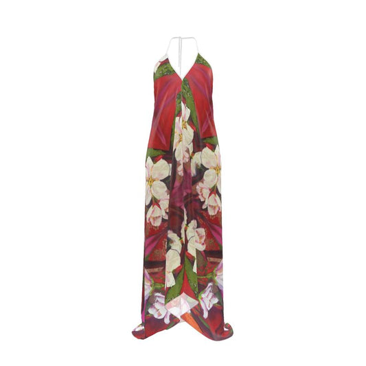 Blossom Fever Halter Dress with mini train